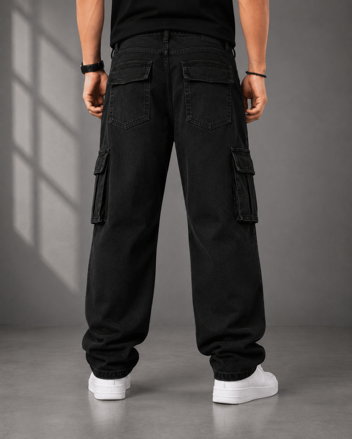 Black Cargo Jeans
