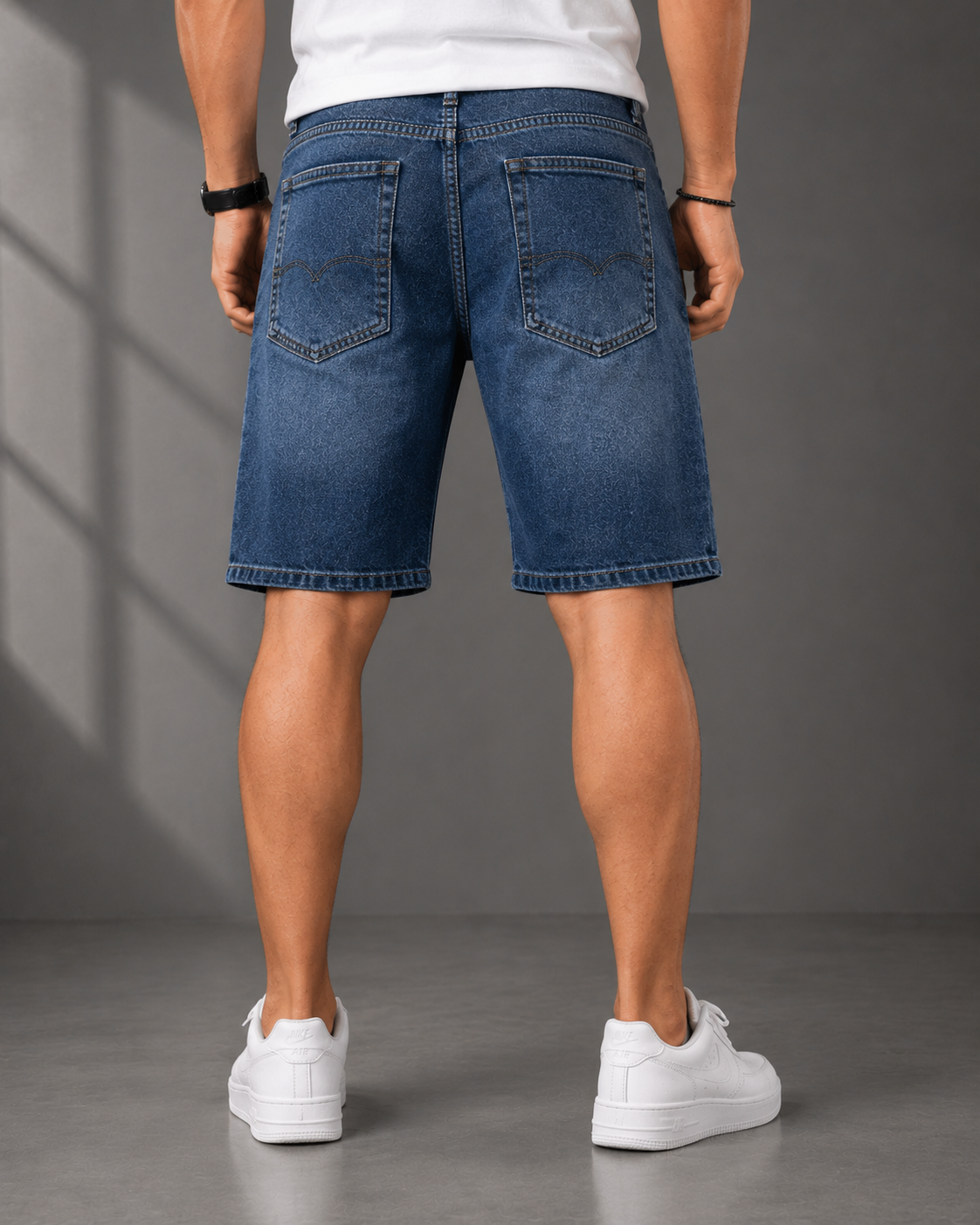 Dark Blue Denim Shorts